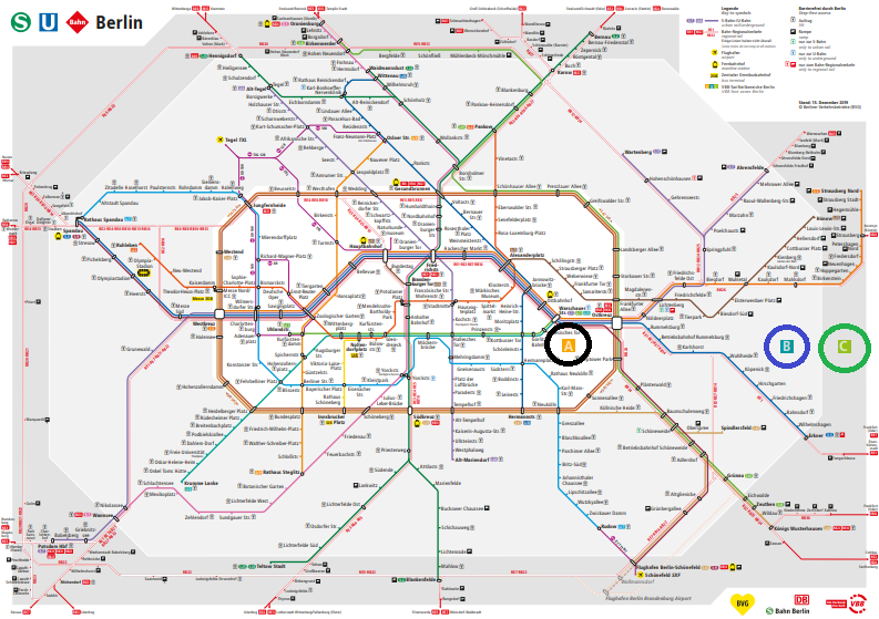 mapa do transporte em berlim