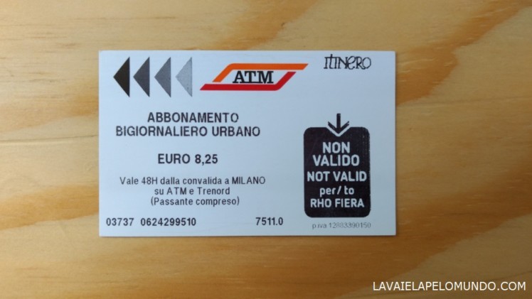 Ticket Transporte Milão